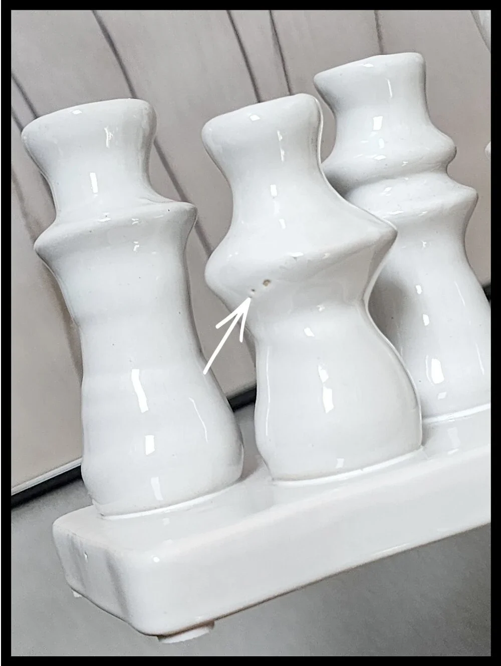 Bloomingville 8 Bud Flower Tray Vase White Glazed Stoneware Decor Propagating